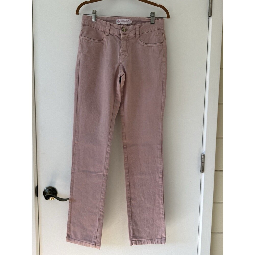 Dudalina Brazil Jeans Women Mauve Mid Rise Straight 27X32 Classic Romantic